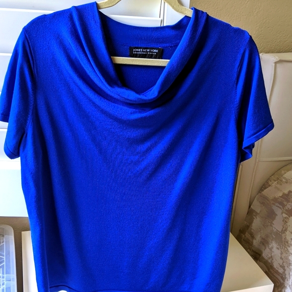 💙 JONES NY COLLECTION WOMAN ROYAL BLUE 💙 BLOUSE - Picture 1 of 5